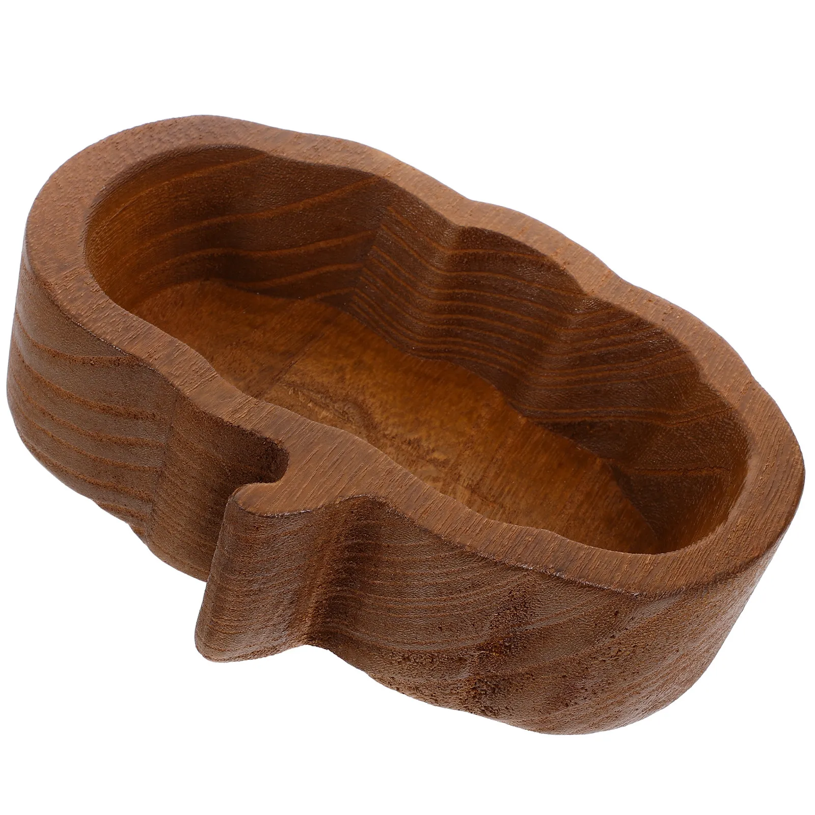 Pumpkin Inspired Wooden Fruit Bowl Elegant Carved Texture Wooden Serving Plate for Desserts Snacks Fruits Home Kitchen Dining