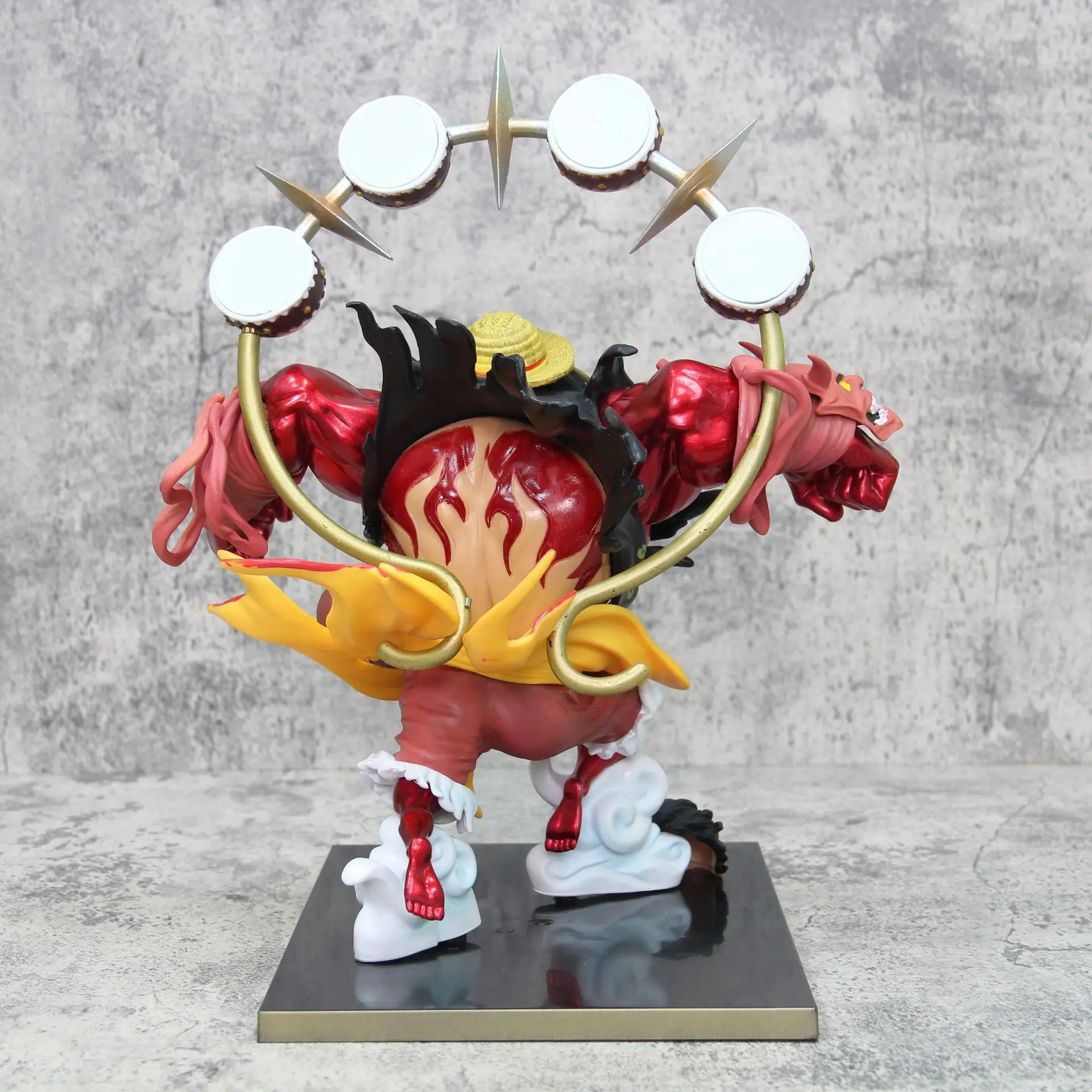 Luffy Fourth Gear Kabuki Thunder Attack Anime Figure Model Statue Collection, Décoration de bureau, Ornement, Jouet Cadeau, 33cm, 1 Pc