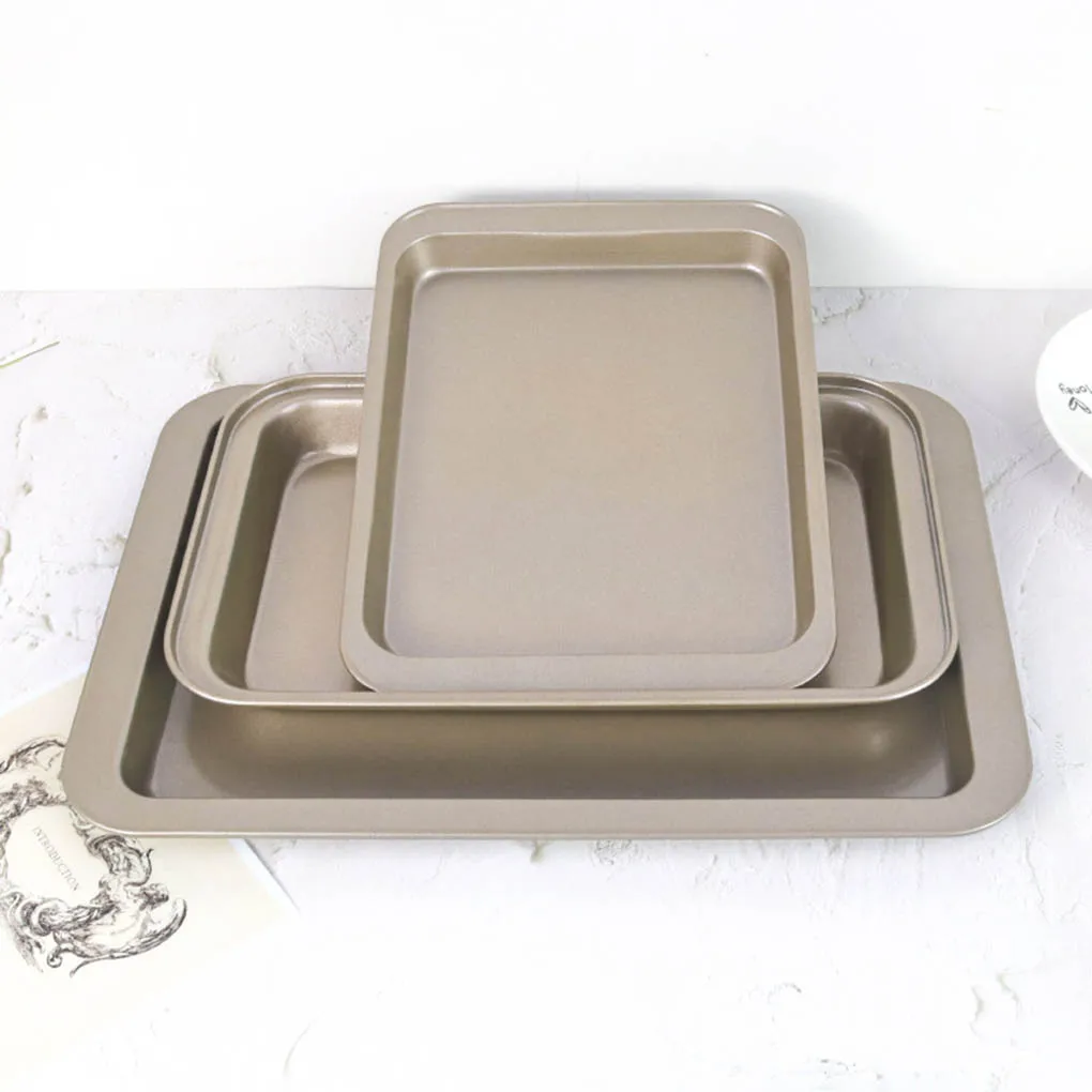 Rectangle Baking Pan Cookie Biscuit Pastry Stainless Steel Baking Oven Tray Non-stick Coating