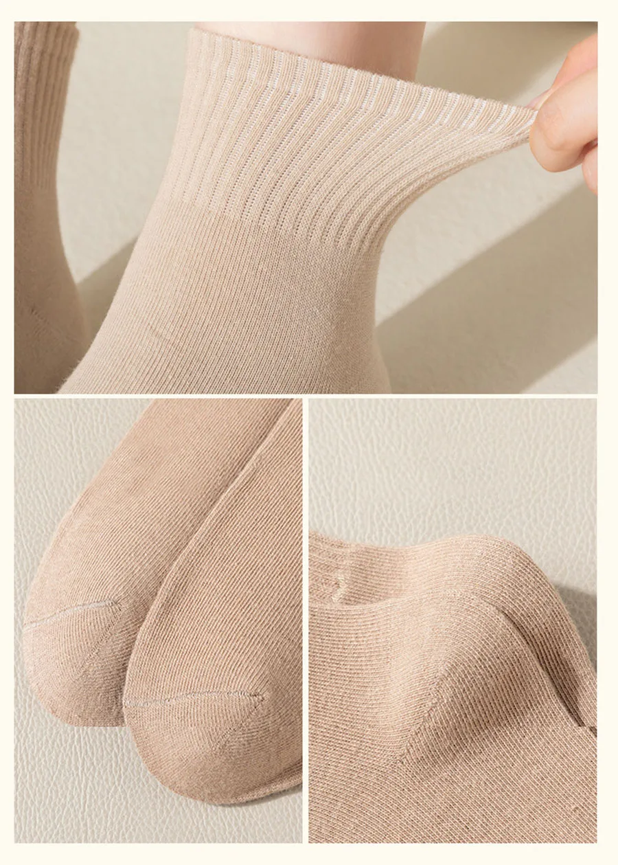 5/10pcs Women's Solid Color Socks Black White Cotton Socks Spring Summer Casual Breathable Sports Short Socks image 6