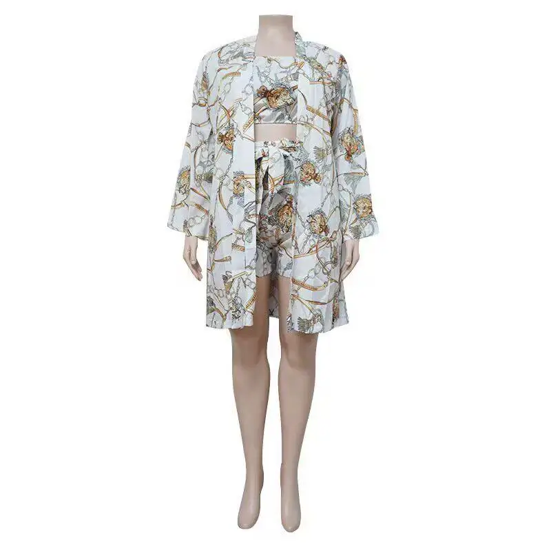 

Sexy Loose plus Size Summer Casual Fashion Three Piece Set for Women Independent Station Ebay Cross Border Large Size
