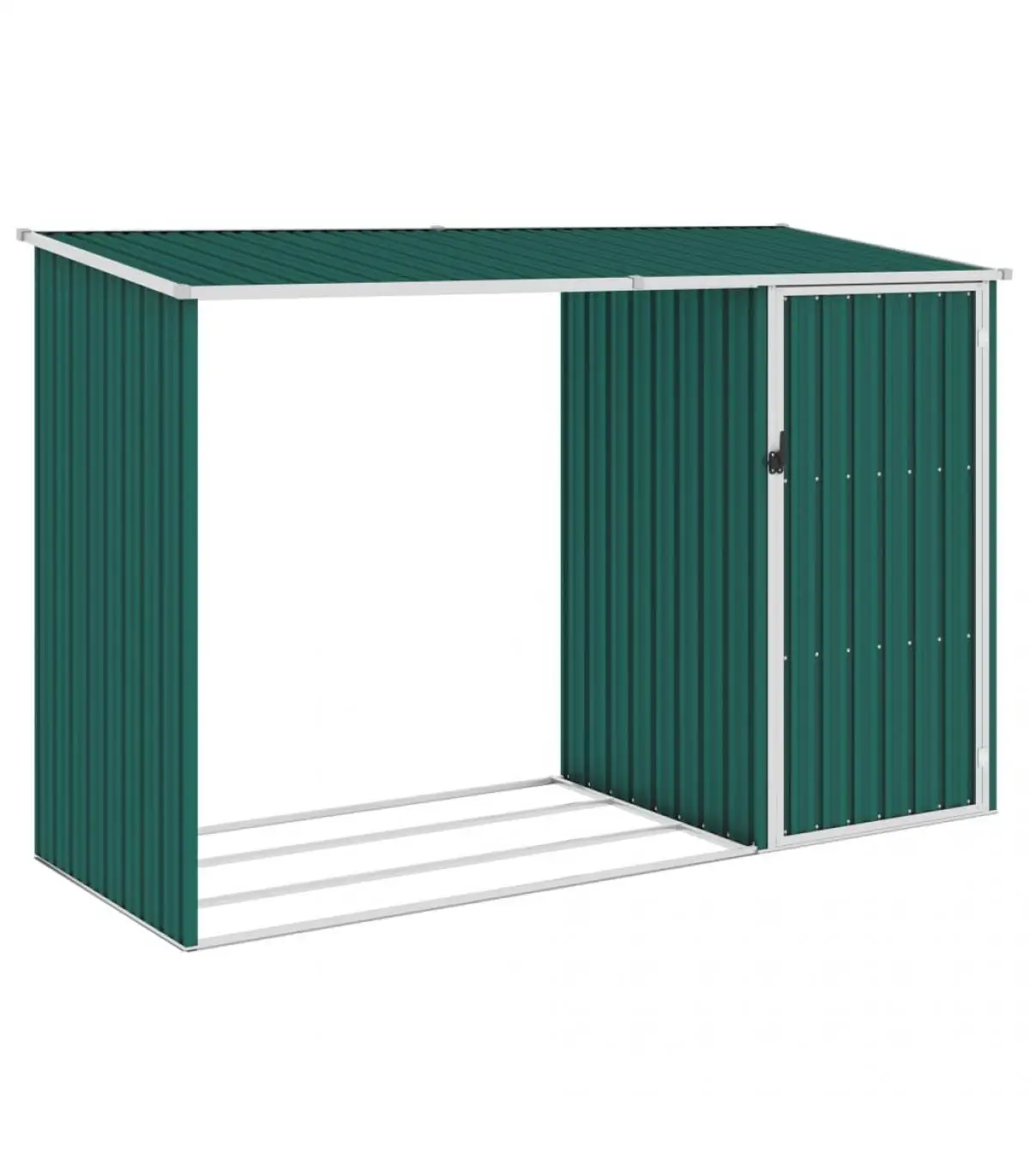 Green galvanized steel garden shed shed 245x98x159 cm