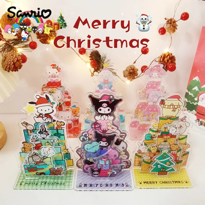 Sanrio Christmas Cartoon Tabletop Decoration Pompompurin Hello Kitty Kuromi My Melody Pachacco Cinnamoroll Children's ToysAnime