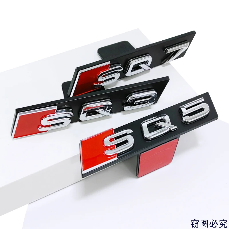 SQ3 SQ4 SQ5 SQ7 SQ8 front grille labels net logo car stickers for AUDI SQ series modified SQ3SQ5SQ7SQ8 honeycomb emblem