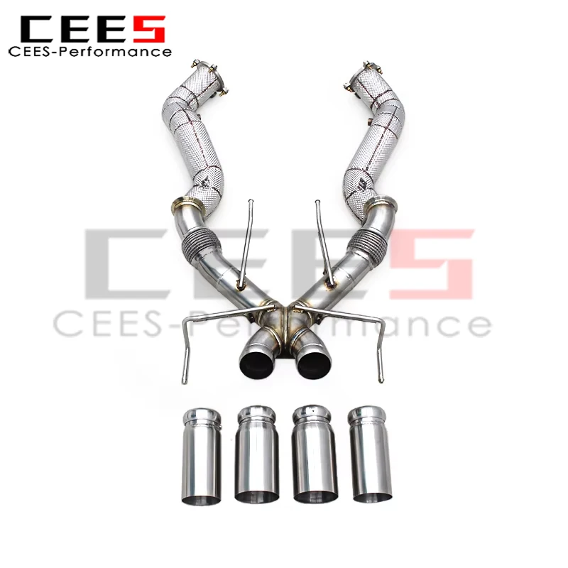 CEES Stainless Steel Catback Exhaust Downpipe for Mclaren 750S 4.0T 2020-2025 Free Flow Pipe Muffler
