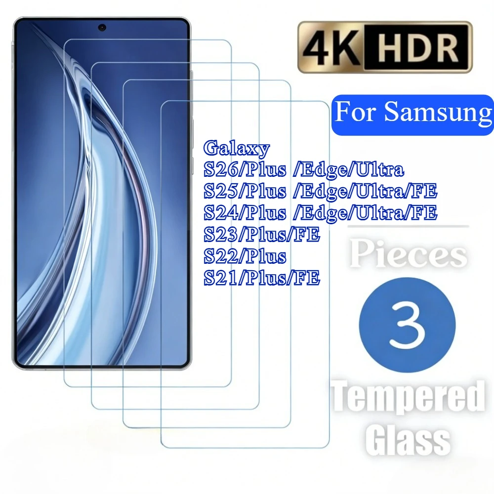 

3 шт. для Samsung Galaxy S26 Plus S26 Ultra, глянцевая защитная пленка для экрана Samsung Galaxy S26 Series, пленки из закаленного стекла