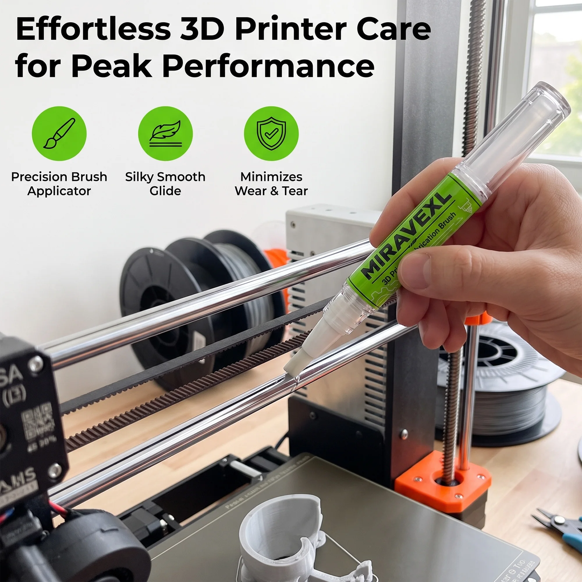 PTFE 3D Printer Lubricant Oil for Lead Screws & Rails, Smooth Motion Anti-Wear Tune Up Care for Ender 3 Bambu Lab Enthusiasts