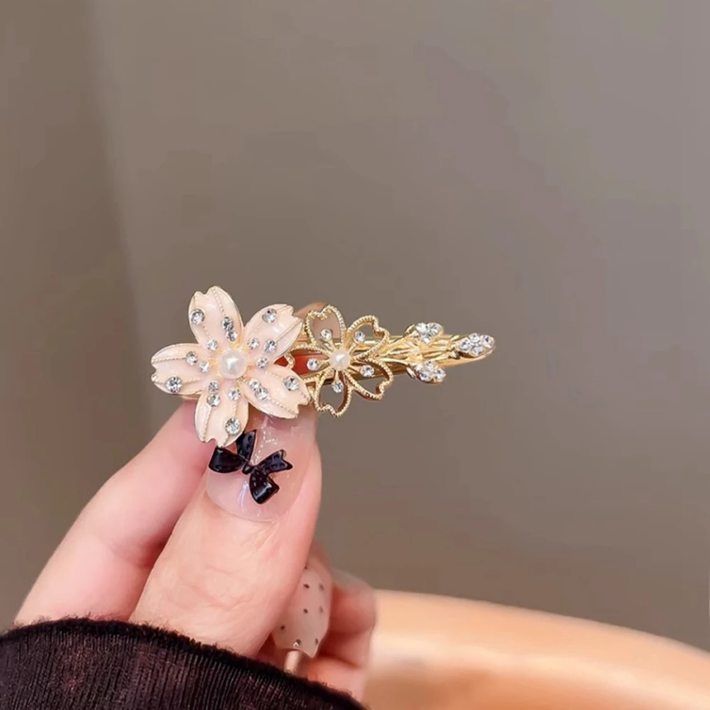 

New Fashion Sakura Hairpins Women Girls Rhinestone Elegant Barrettes Hair Accessories
