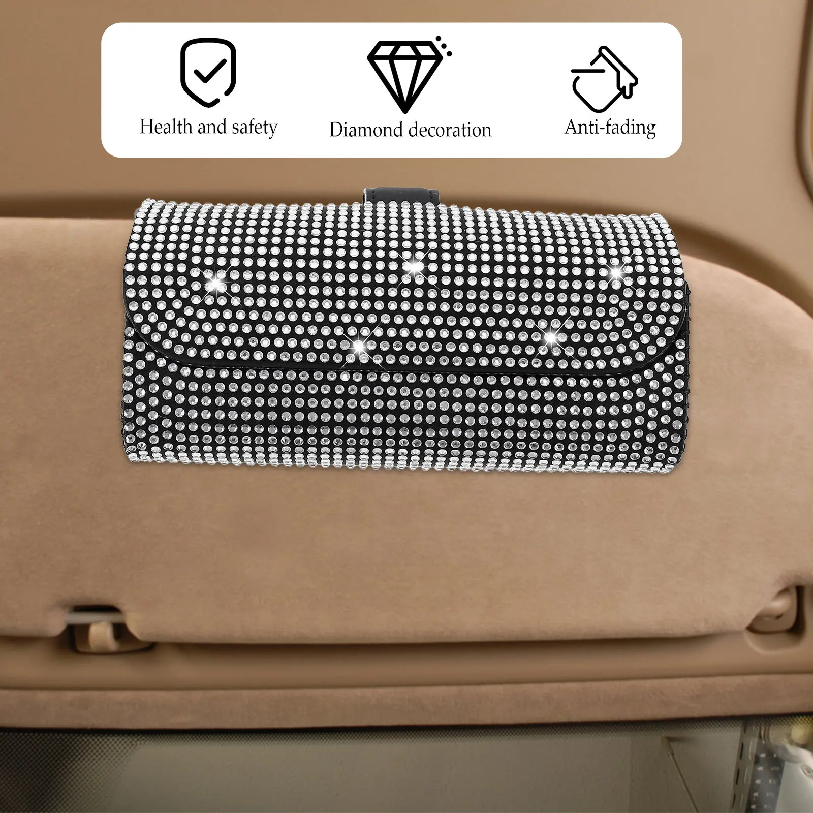 

1Pcs Vehicle Glasses Stable Useful Good Storage Effect Not Easy Fall Off Premium Materials Car Eyeglasses Unique Box