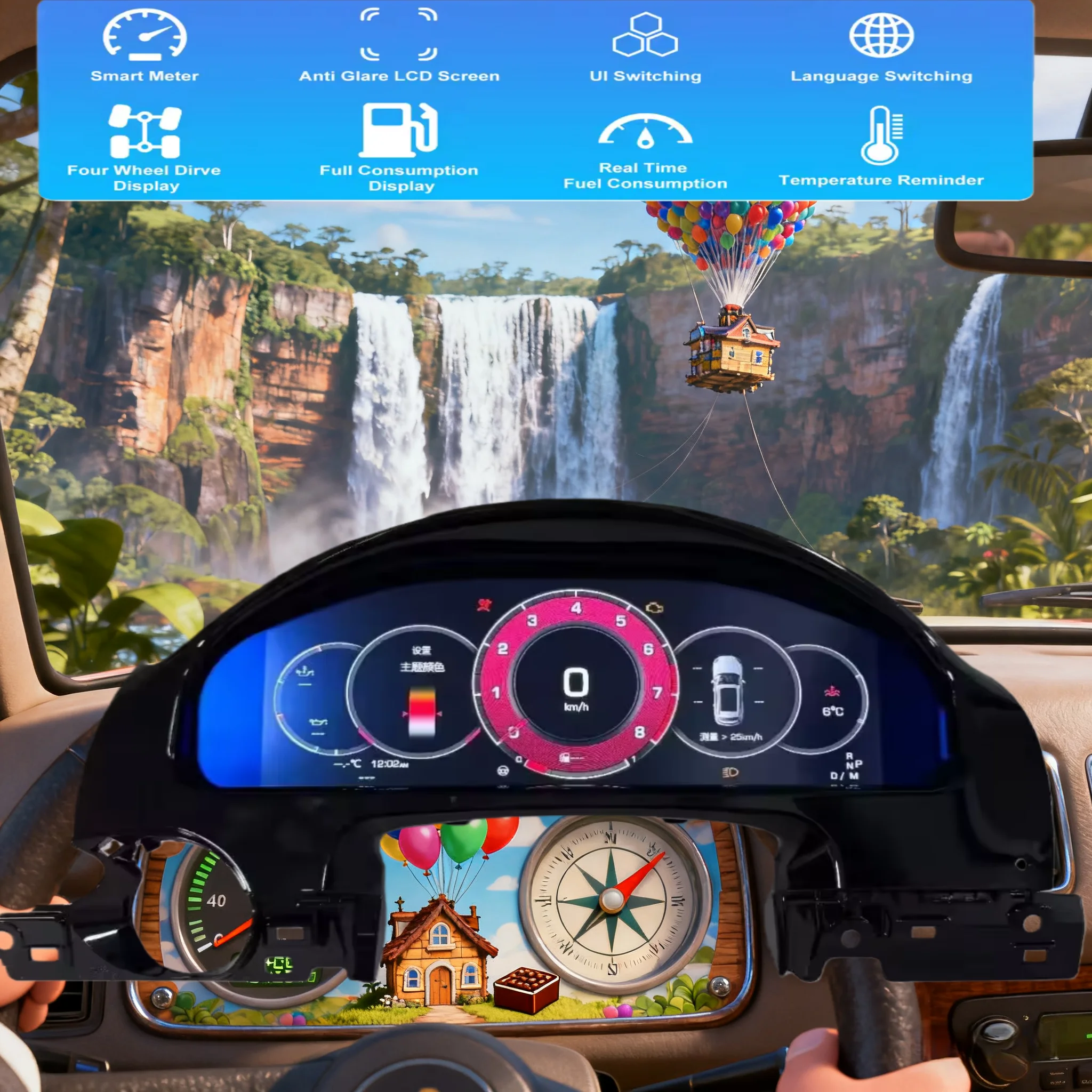 

X 12.3 LCD Car Digital Instrument Cluster For Porsche Cayenne 2011-2017 Linux Dashboard Meter Speedometer Odometer Cockpit Panel