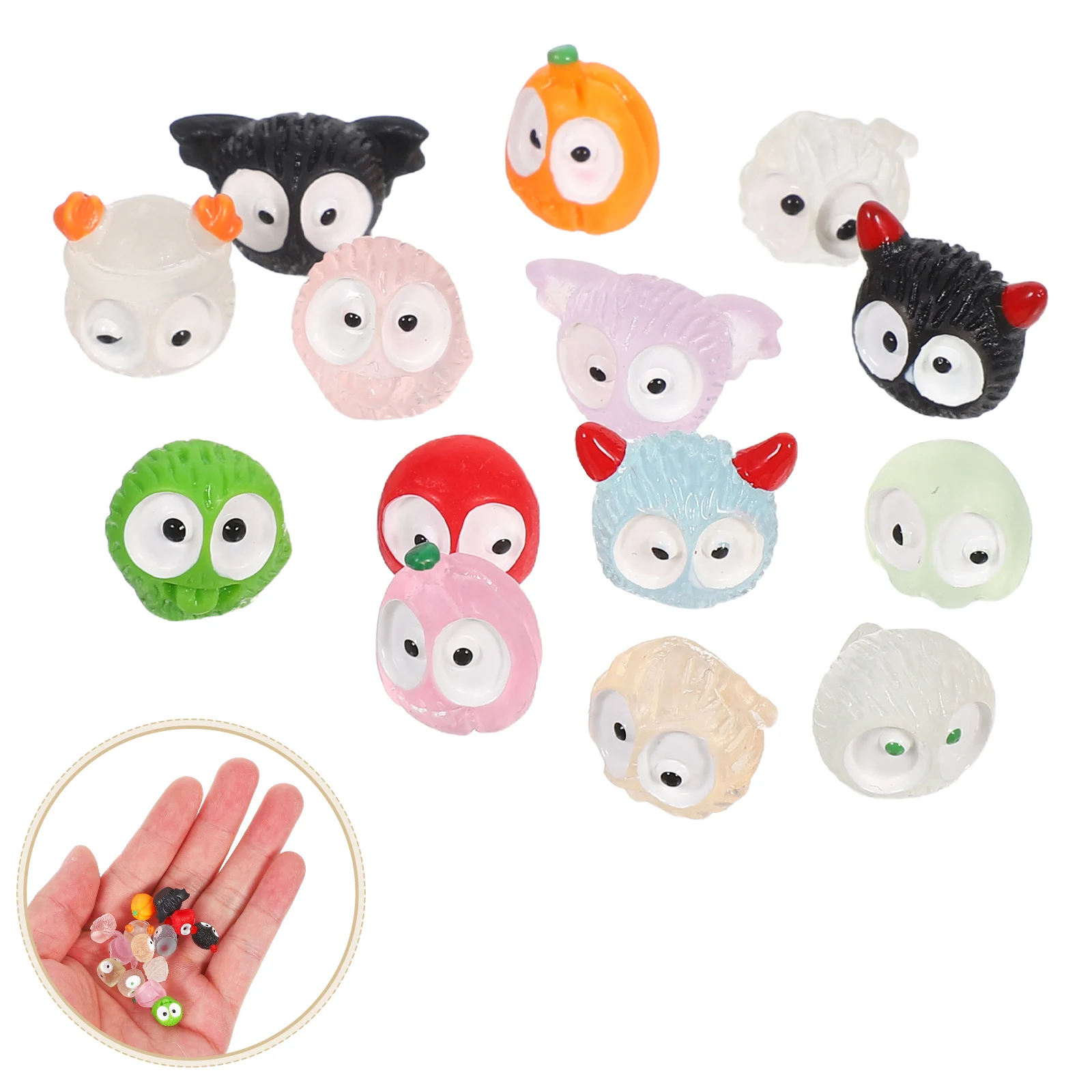 

14 Pcs Halloween Decorations Small Resin Statues Statuette Cute Ornaments Mini Sculptures Creative Table Desktop
