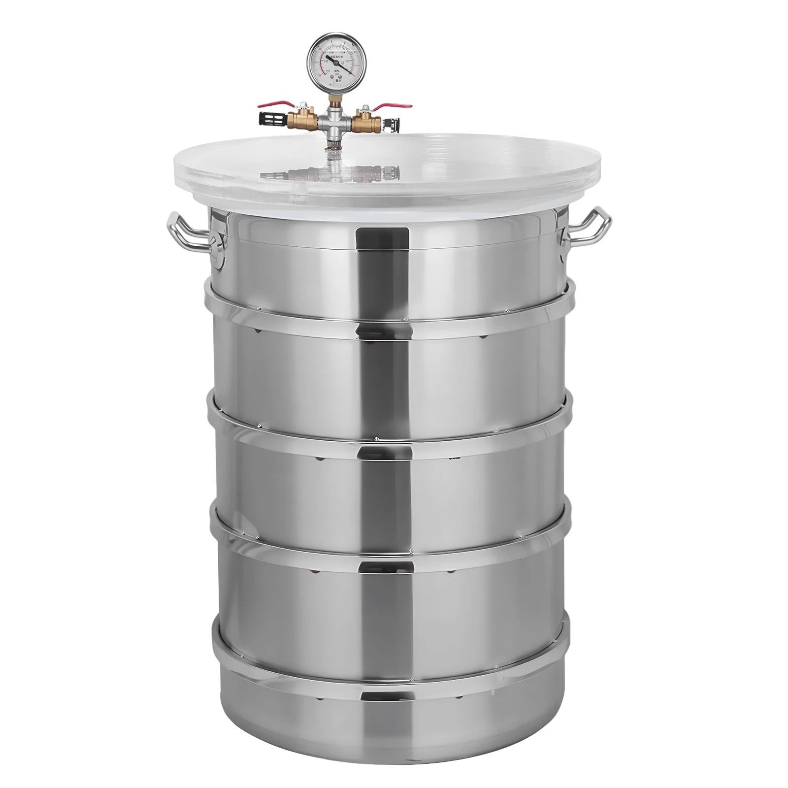 

304 Stainless Steel Industrial Vacuum Degassing Barrel Without Pump Resin Defoaming Tank for Silicone Epoxy and Wood Stabilizing