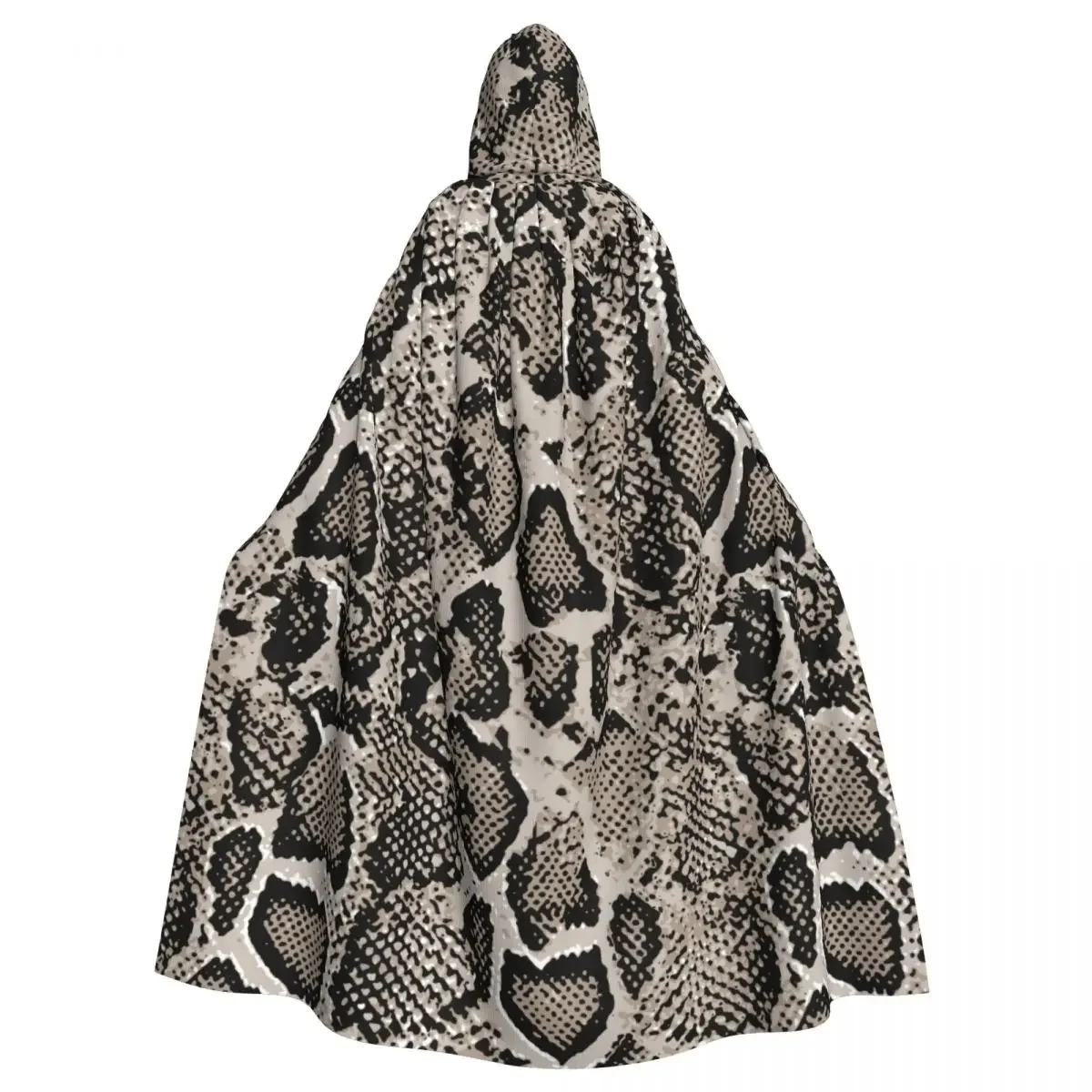 Volwassen mantel Cape met capuchon Vintage slangenhuid middeleeuws kostuum heks Wicca vampier elf Purim carnavalsfeest