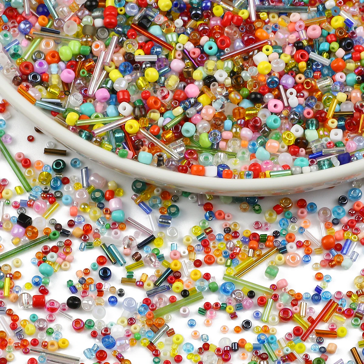 1000Pcs Multi color Glass Seed Bead Mix Bulk Spacer Beads varie dimensioni per gioielli fai da te che fanno bracciali collane orecchini