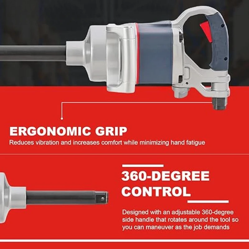 1-Inch 5,500 rpm Impact Wrench with 6-Inch Anvil Extension