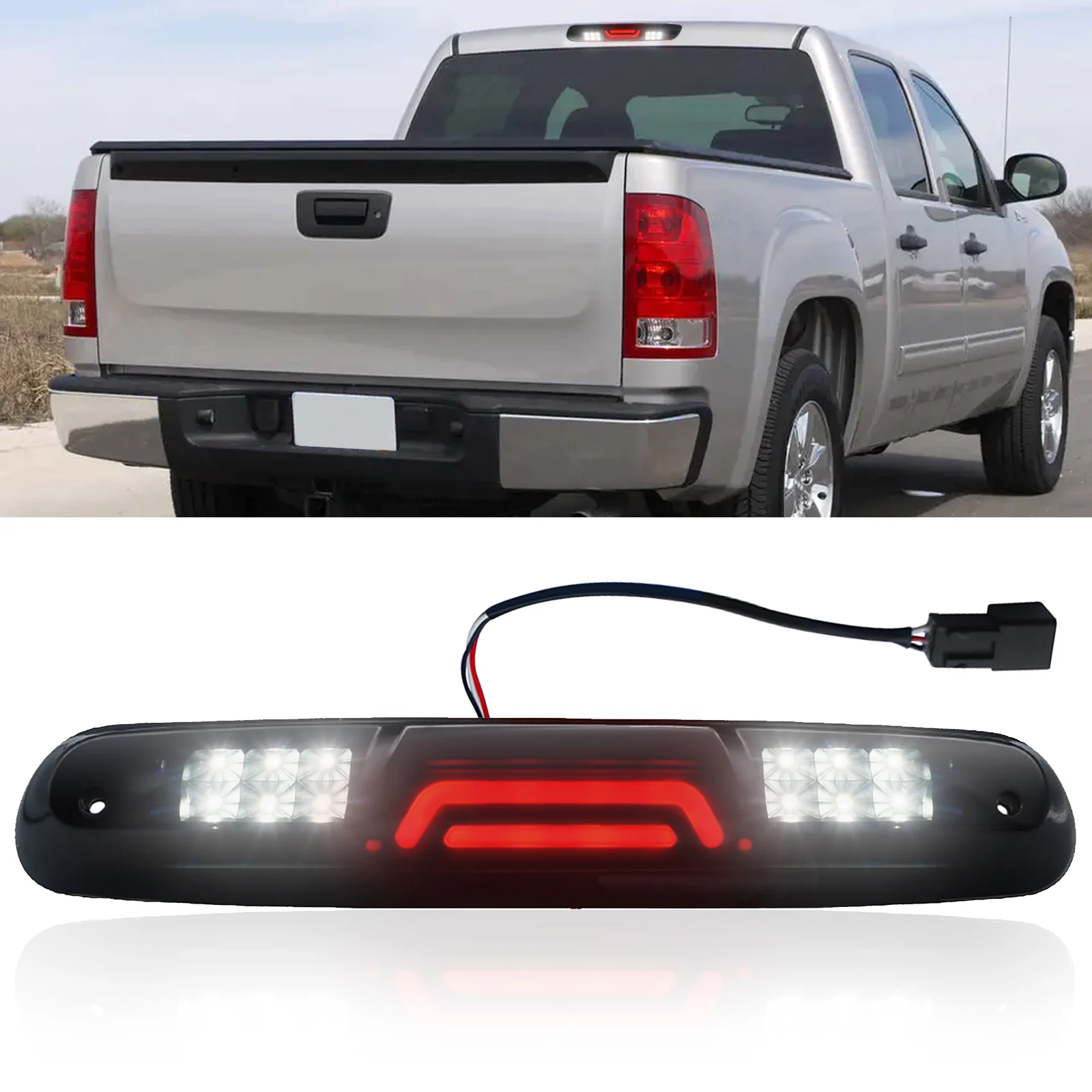 LED Third 3rd Brake Light High Mount Rear Cargo Stop Lamp for Chevy Silverado GMC Sierra 1500 2500 3500 HD Classic 2007-2013