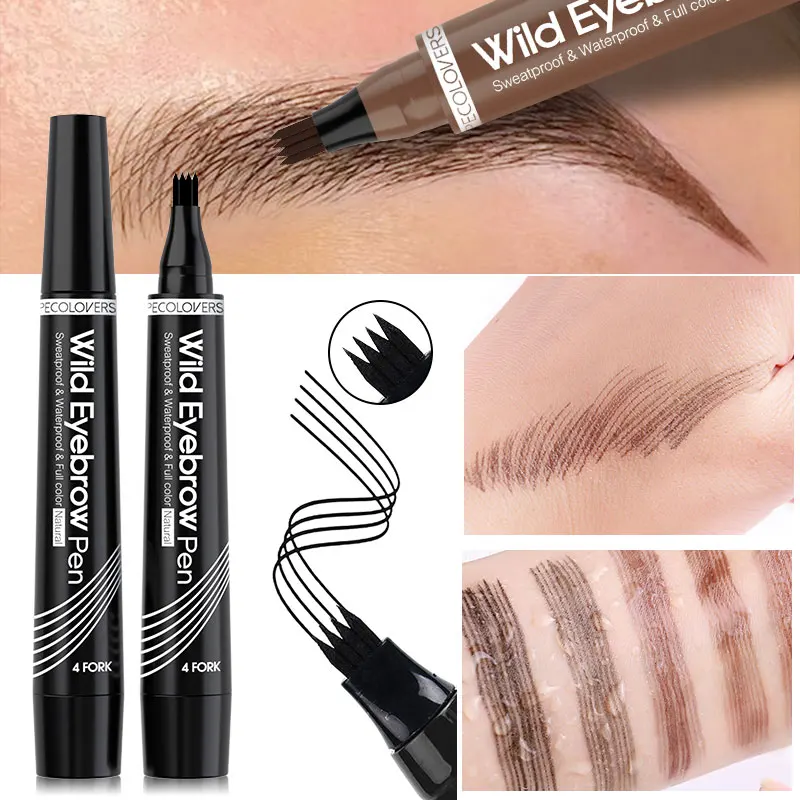 4-punktowy długopis do brwi długotrwały płynny pisak do tatuażu na brwi kosmetyczny wodoodporny Microblading ołówek do brwi
