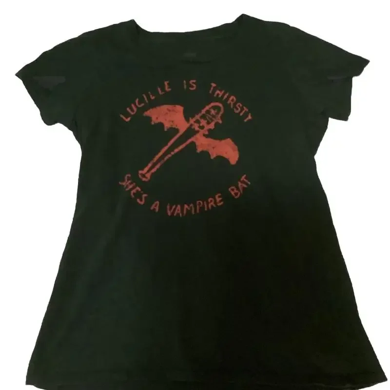 Camiseta The Walking Dead Negan Lucille Vampire Bat para mujer, talla L, talla pequeña
