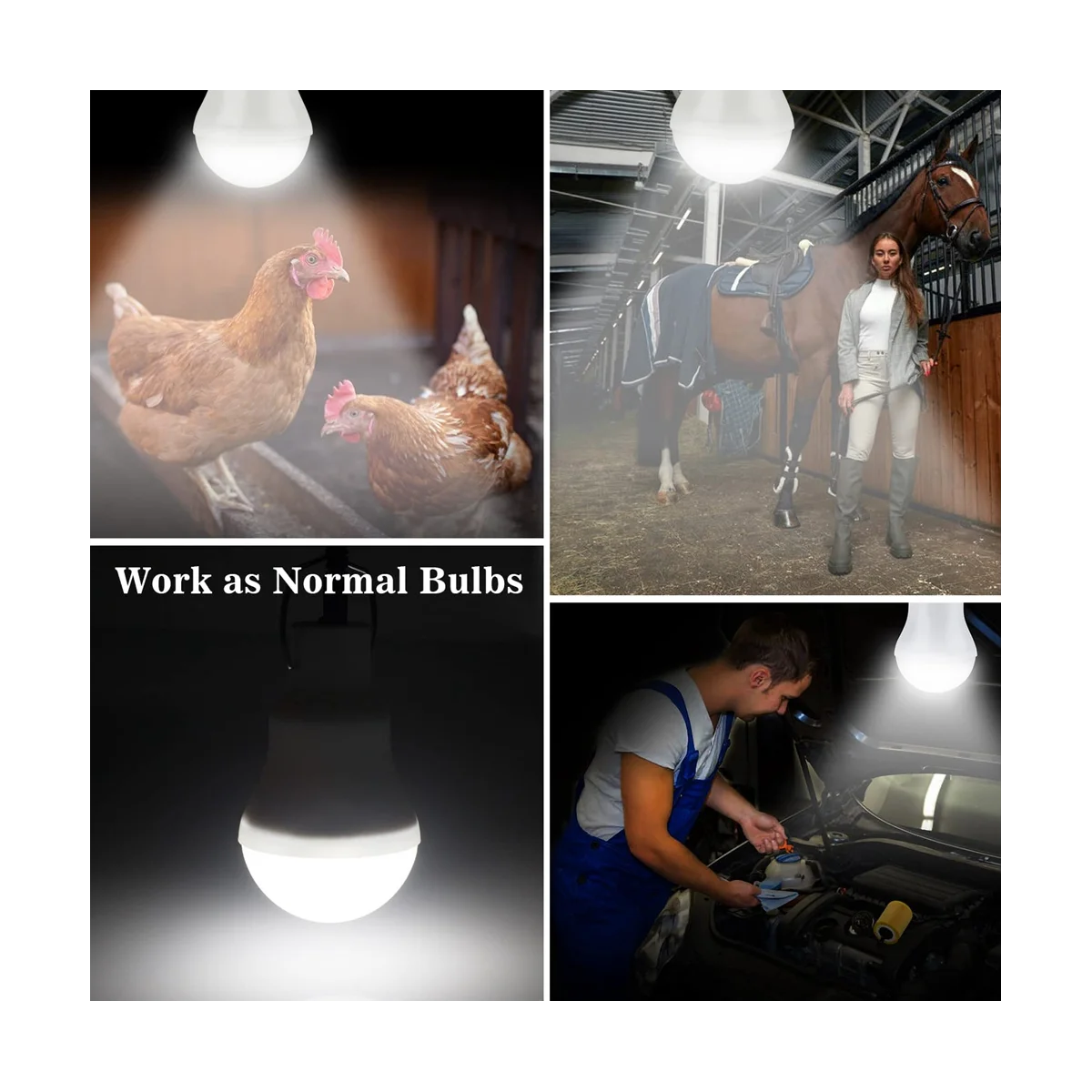 

Solar Light Bulbs Rechargeable Indoor/Outdoor LED Solar Lights for Camping Emergency Power Outage with Remote Control