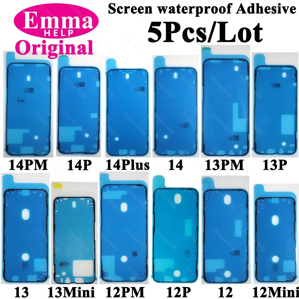 5Pcs adesivo impermeabile per iPhone 13 12 11 Pro Max 14Plus 3M adesivo LCD Screen Frame Seal riparazione adesivo accessori iphone