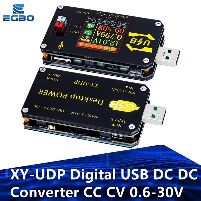 XY-UDP Cyfrowy konwerter USB DC DC CC CV 0.6-30V 5V 9V 12V 24V 2A 15W Moduł zasilania Regulowany zasilacz regulowany do komputerów stacjonarnych