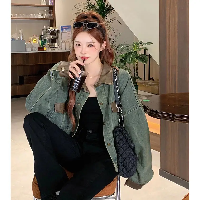 

Женские куртки Элегантная женская ветровка с капюшоном Гонщик Гоночная вышивка Темно-синий цвет Модная стильная верхняя одежда на пуговицах спереди