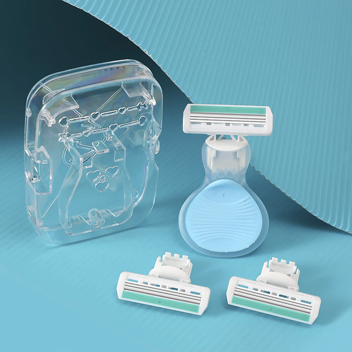 

1 Handle 3 Blades Mini Razor Women With Storage Box Stainless Steel Blades Safe Razor For Body Hair Remove