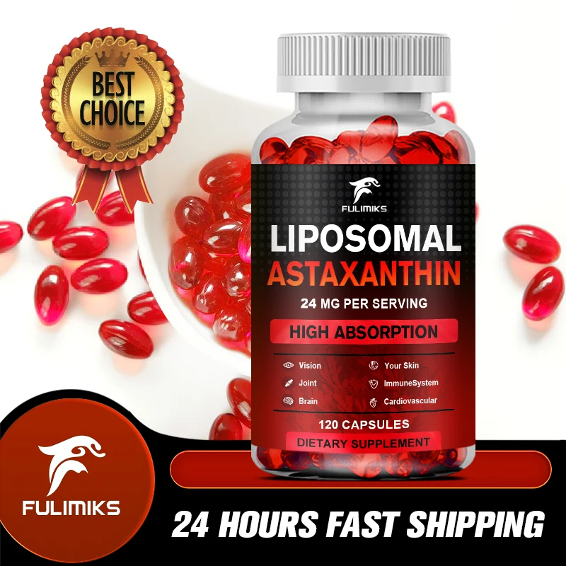 

Astaxanthin 24mg - Promotes Cardiovascular Health & Accelerates Metabolism Supporting Eye, Joint & Skin Health Capsules