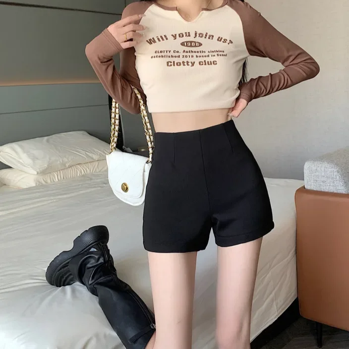 2023 New Sexy High-waisted Slimming Shorts Steel Tube Women's Summer Heat Pants Elastic Waist Ankle-length Dance Shorts