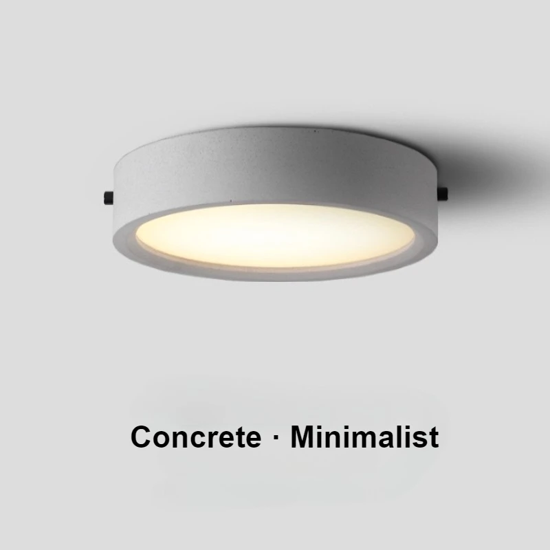 Nordic Round Cement Led Ceiling Lights Surface Mounted white sandstone Ceiling Lamp living room bedroom kitchen Indoor Lighting