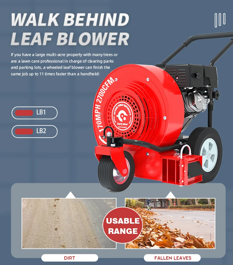 High Quality Leaf Blower Motor 2700 Cfm Lb2 Portable Leaf Blower Walk Behind Lea