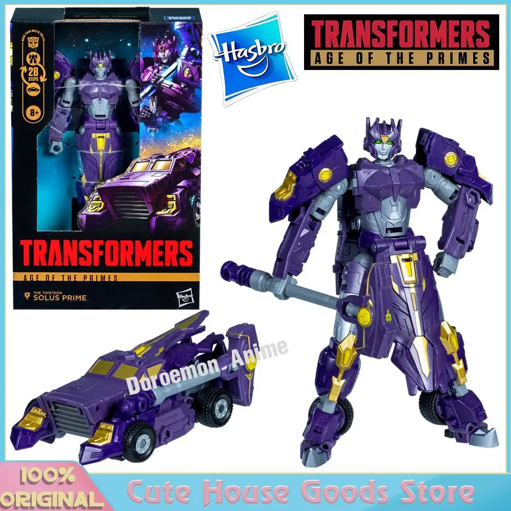 

In Stock Original Hasbro Transformers Age of The Primes Deluxe Class The Thirteen Solus Prime Table Decoration Action Figure Toy