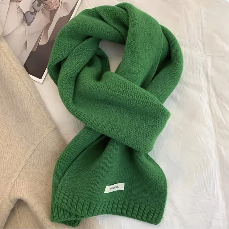 

Винтажный шерстяной шарф для женщин — теплый ветрозащитный бежевый/красный/черный, шаль и утеплитель для шеи.