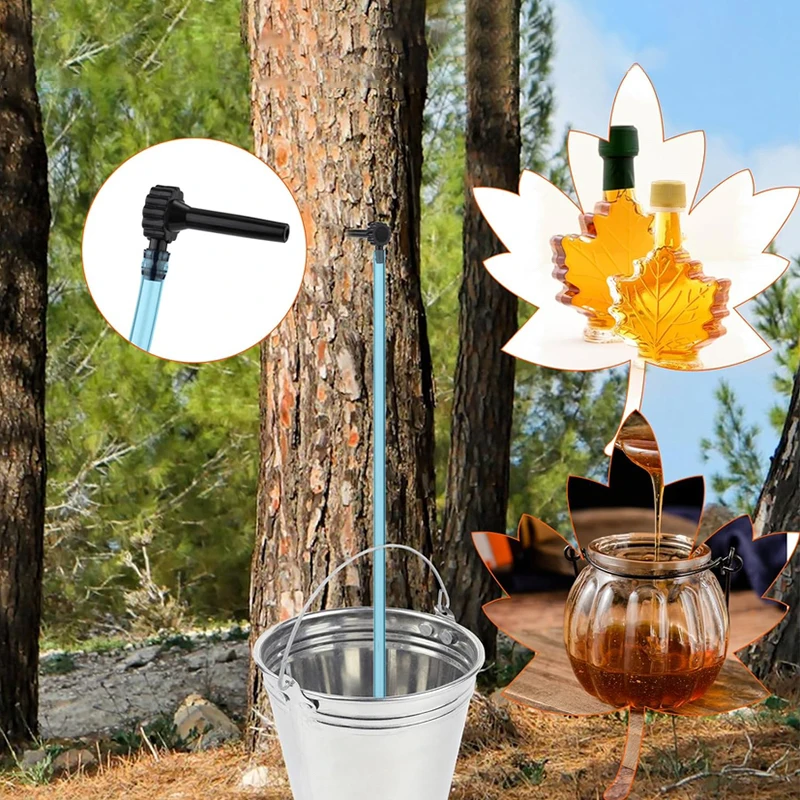 1 Set Maple Syrup Taps With Tubes Food Grade Anti-Slip Design Easy To Use Maple Syrup Tubing Maple Tree Tapping Kit