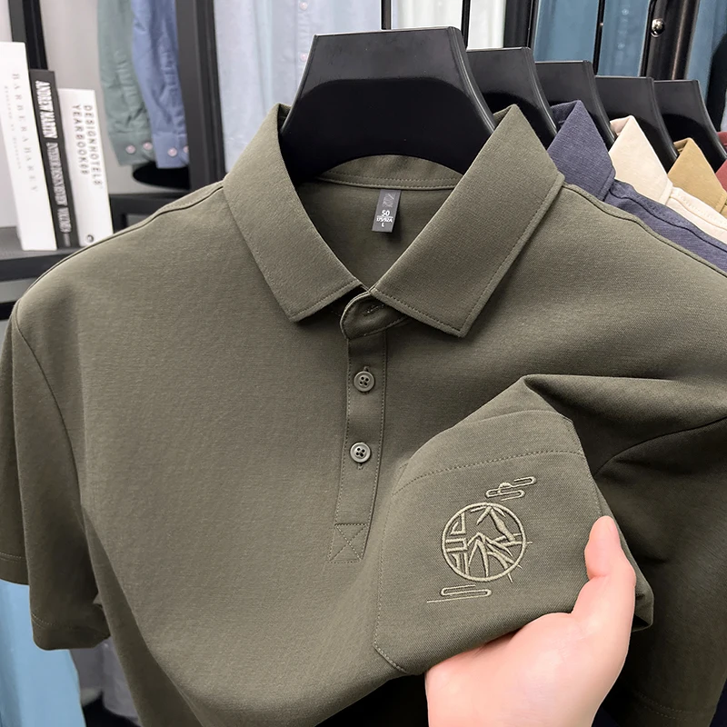 

Men's Polo Shirt Short Sleeve Embroidered Logo Breathable Anti Pilling Summer Fashion Casual Business Classic Comfortable Men's