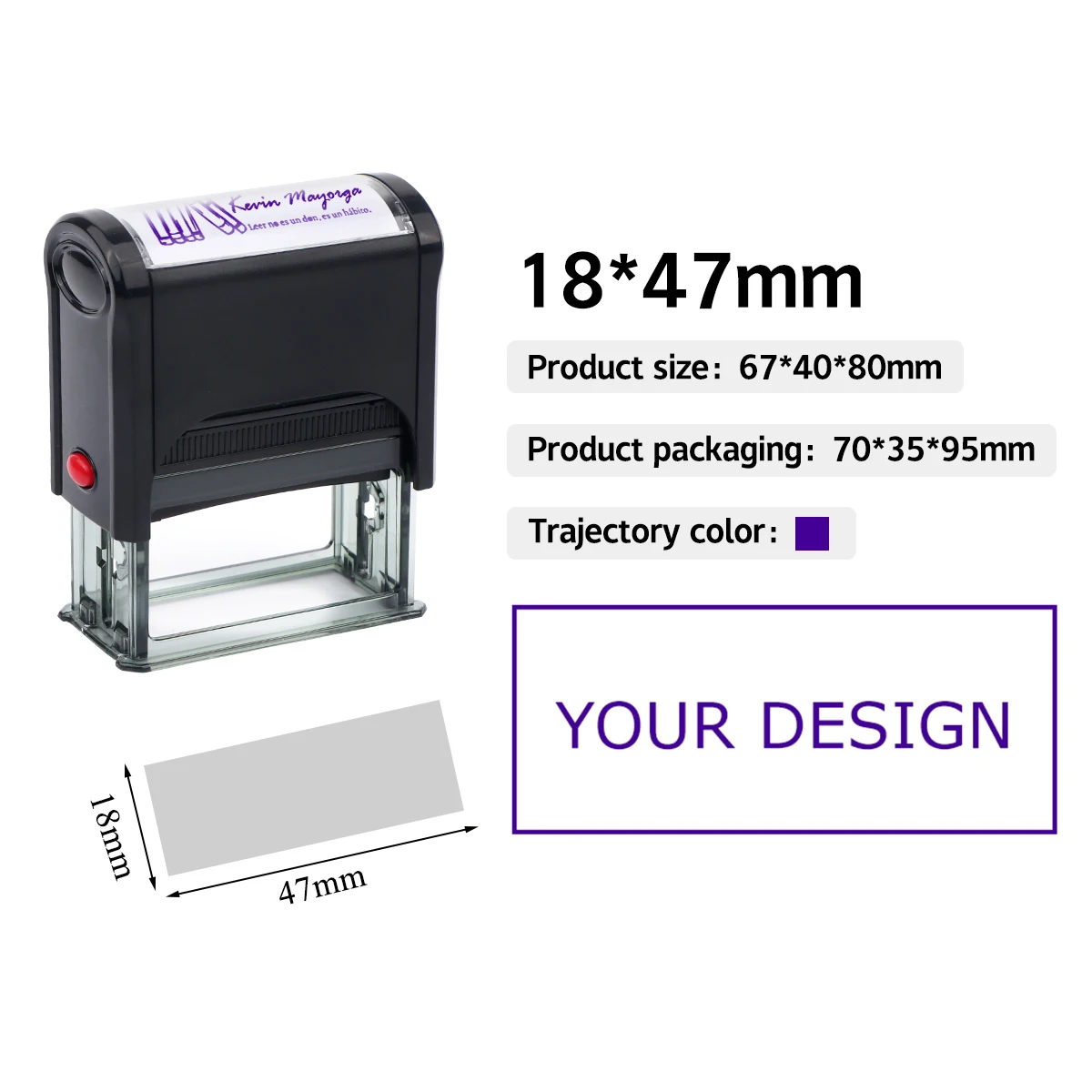 Rechthoek Patroon Aangepaste Zelfinktende Stempel Gepersonaliseerde Adres Tekst Logo Ontwerp Druk-type Inkten Stempels voor DIY Visitekaartje