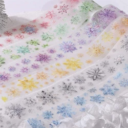 JIANQI50mm*2m PET Tapes Die cut snowflakes DIY Scrapbooking Decor Photo Album Collage Junk Journal Materials Aesthetics Stickers