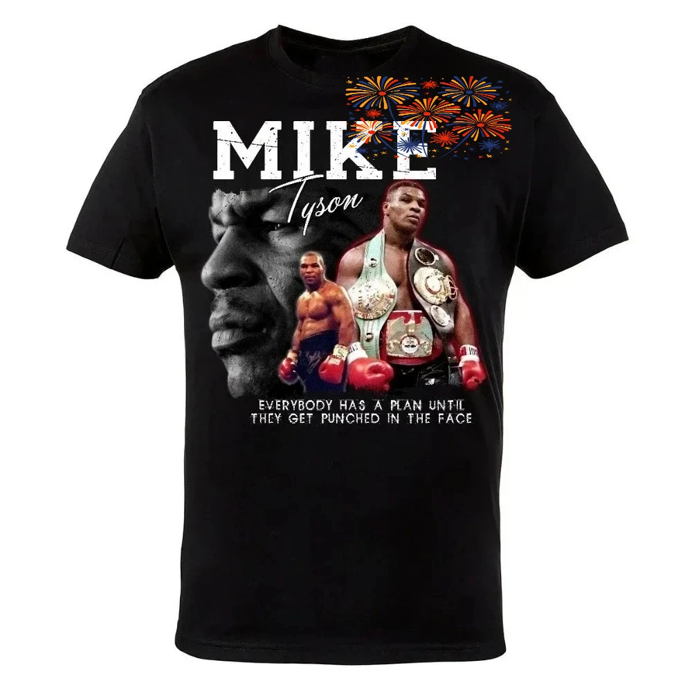 MMA Mike Tyson Boxing Gym Black T-Shirt 100% Cotton O-Neck Short Sleeve Summer Casual Mens T-shirt Streetwear