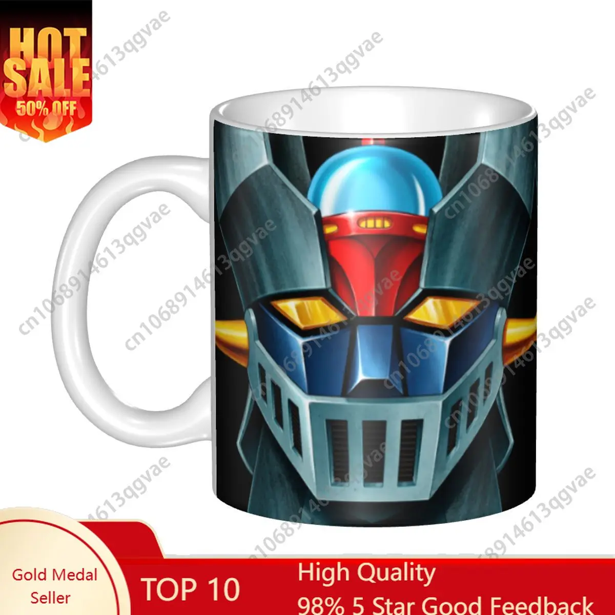 

Mazinger Z Coffee Mugs DIY Customized UFO Robot Goldrake Ceramic Mug Creative Present Outdoor Work Camping Cups