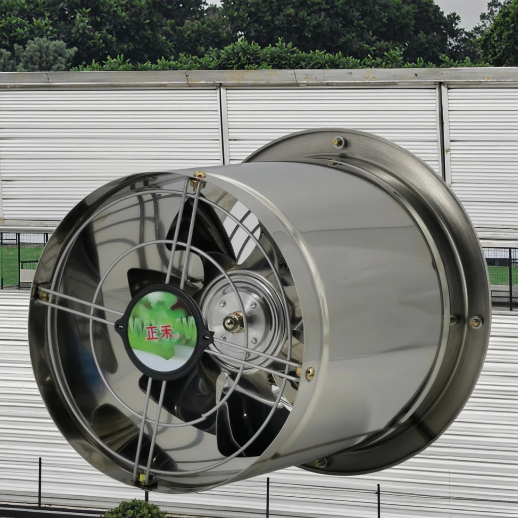 Stainless Steel Circulation Fan Seedling Greenhouse 10 Inch Double Ball Bearing Copper Wire Motor Exhaust Fan Axial Flow Fan