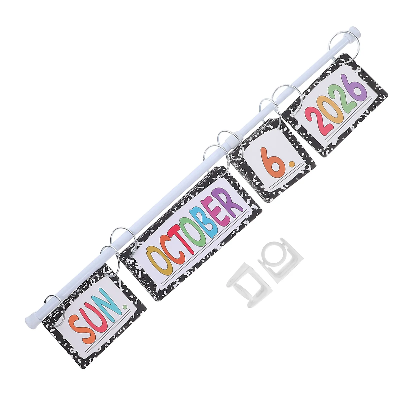 

Classroom Flip Calendar Bulletin Board Set Adjustable Holder Colorful Pastel Leaves Date Cards Teacher Calendar Decor