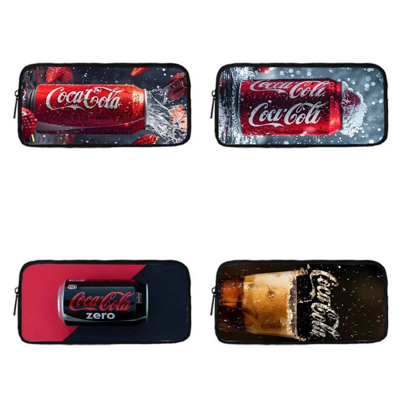 Cartoon printed Coca-Cola chool Pencil Bags for Child,Anime School Bags for Boys Gilrs ,Large &Simple Pencil Case for Kids