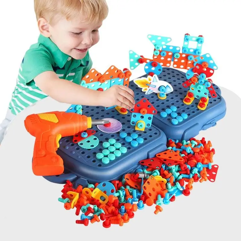 Drill Puzzle Toy Electric DIY Drill Puzzle Assembly Toy STEM Toys Drill Puzzle Toy Building Toys Electric DIY Educational