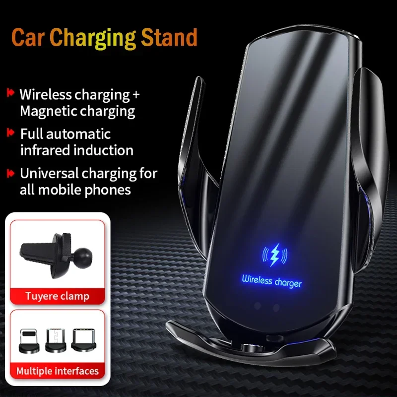 15W Fast Car Wireless Charger for Samsung S22 S23 S24 Ultra Auto Smart Sensor Car Charging Holder for Google Pixel 7a 6 7 8 Pro