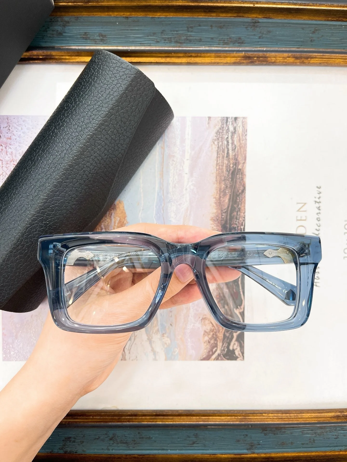 Belight Optical Japan Design Big Square Ultra spesso fatto a mano Italia Acetato Vintage Retro Occhiali da vista in acetato M1033