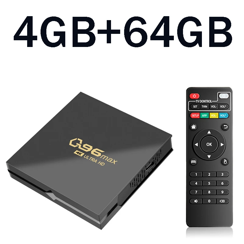 Q96 Max Android 11.0 Smart TV Box Amlogic S905 Ondersteunt 4G Wifi HD 4K 1080P 8GB 128GB Media Player 3D TV Box Set Top Box IPTV