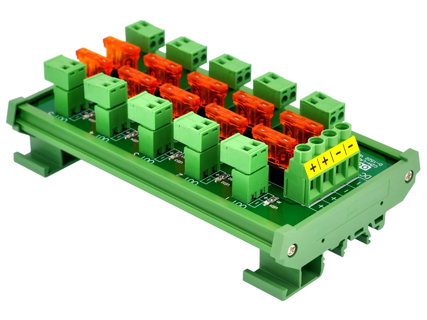 

DIN Rail Mount DC 5-32V 10 Position Pluggable Screw Terminal Block Power Distribution Module