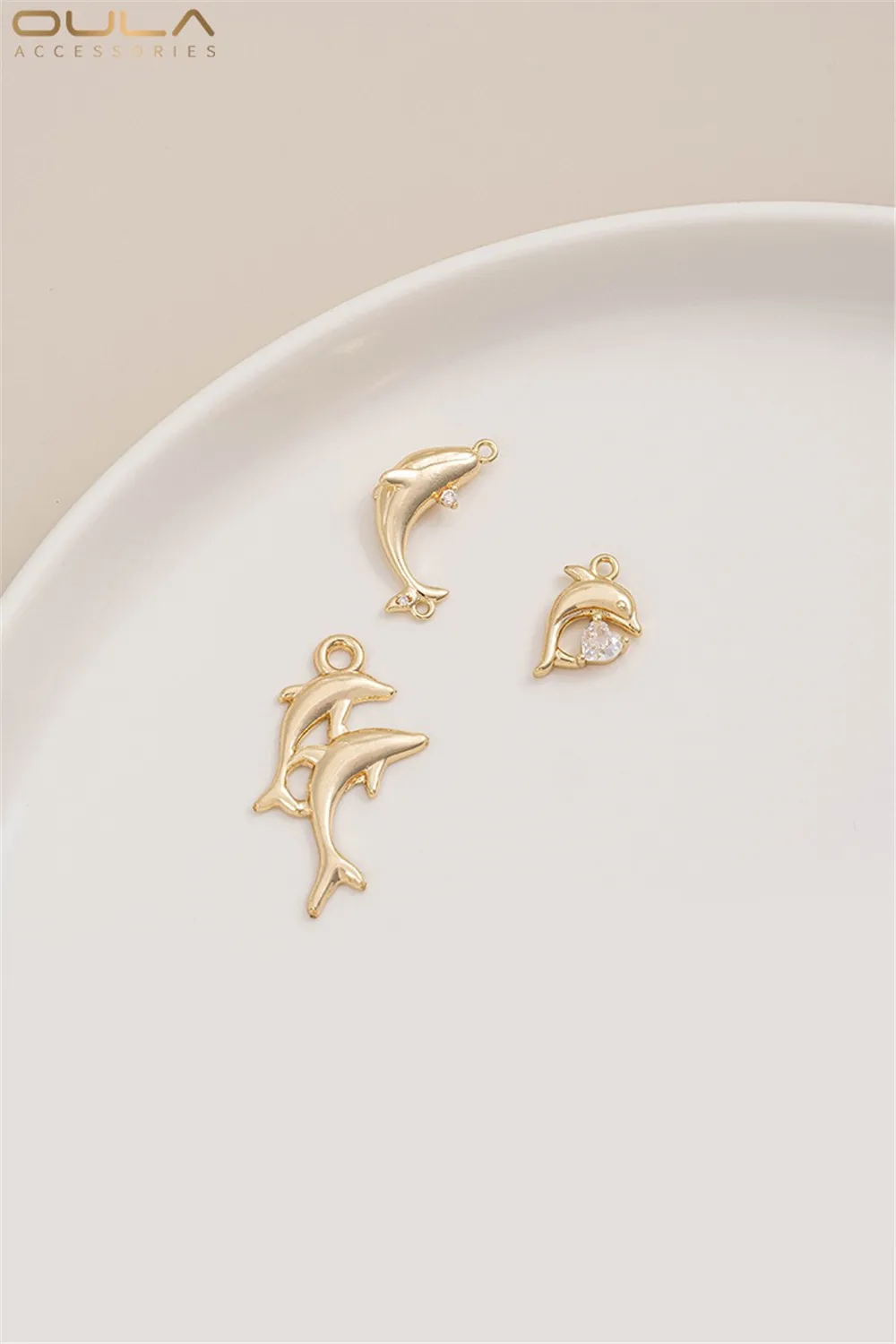 

1PCS 14K Gold-plated, Zircon, Whale, Dolphin, Fish Tail Pendant, Marine Life Pendant, Bracelet, Earring