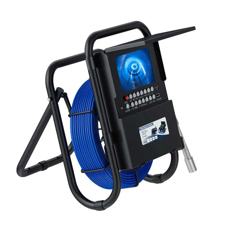 50M  Sewer Pipe Inspection Camera withKeyboard +Meter Counter  DVR 16GB Card Video 23mm Endoscope Camera 7