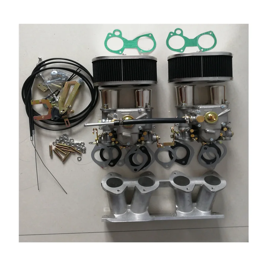 

SherryBerg TWIN FAJS Dual Carb 50 DCOE Replace Weber Carburetor 50DCOE Carburettor Kit for SAAB 99/900 Intake Manifold & Linkage